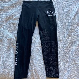 Peloton WITH Jean-Michel Basquiat High Waisted Black Leggins Sz L